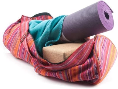 Yogamat Tas - Sporttas Mat - Yoga Accessoires - Robuust Katoen - Maat L - Roze Gestreept