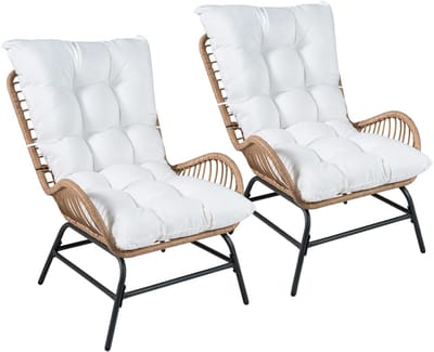 Balkonset voor 2 personen - Tuinset - Bistroset - Crème wit - 2 stoelen - 2 personen - Metaal
