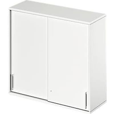 Schäfer Shop Genius Opzetkast met schuifdeuren TETRIS WOOD, 3 ordnerhoogten, B 1200 mm, wit
