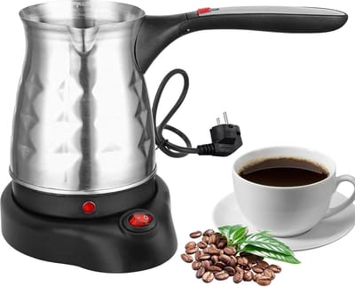 Ynkkvre - Turkse koffiemachine - elektrische koffieketel 500 ml - RVS - geschikt voor Turkse koffie en espresso - draagbaar en geschikt voor reizen