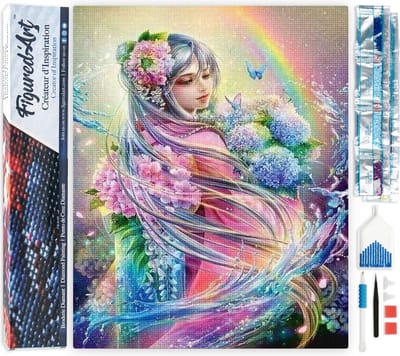 Figured'Art Diamond Painting set Volwassenen 40x50 cm Vrouwen Fantasie - 5D DIY Art full drill vierkante diamant - Opgerold canvas