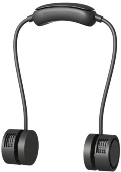 Nek Ventilator - Nekventilator - Draagbare Ventilator - Handventilator - USB Oplaadbaar - 3 Standen - Bladloos - 1600 mAh - Koelend Model - Zwart en Grijs