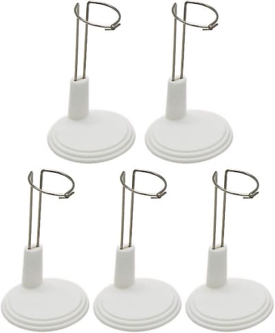 5 stuks verstelbare witte displaystandaard voor poppen van 15-20 cm