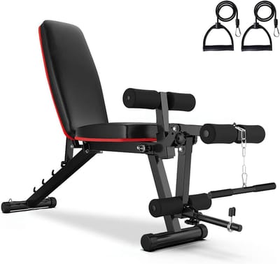 Fitness Bank met Dip Station - Halterbank Krachttraining - Thuis Krachttraining - Opvouwbaar Stevig Frame