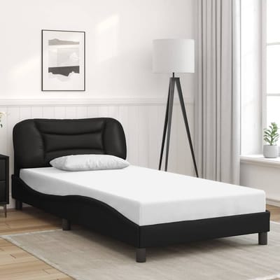 vidaXL - Bedframe - zonder - matras - "Hvar" - kunstleer - zwart - 100x200 - cm