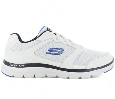 Skechers Flex Advantage 4.0 - Heren Schoenen Sneakers Wit 232225-WBK , Maat: EU 44 US 10.5