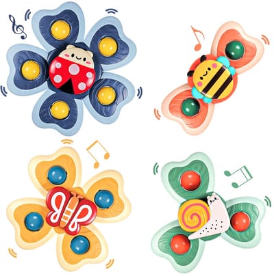 Namajunas - Badspeelgoed voor Baby's - met Zuignap - Speelgoed Bad - Baby Bath Time - Per 4 Stuks - Sensorisch speelgoed - Fidget Toys - Buitenbeestjes