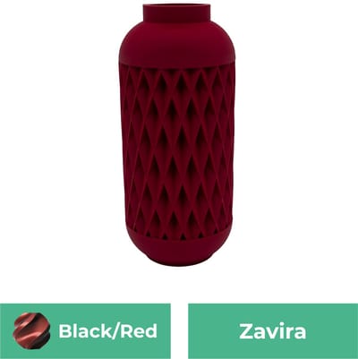 Zavira moderne vaas – Decoratieve vaas - Zwart / Rood - 3d geprinte vaas – geschikt voor droogbloemen - 20CM