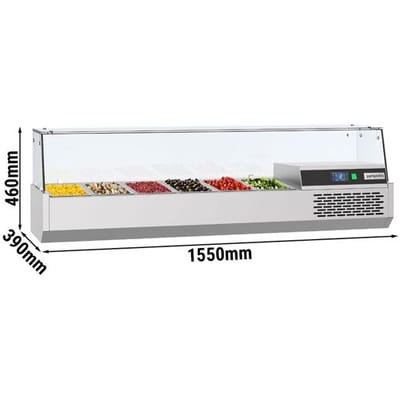 GGM Gastro Kühlaufsatzvitrine PREMIUM - 1550x390mm - 6x GN 1/3