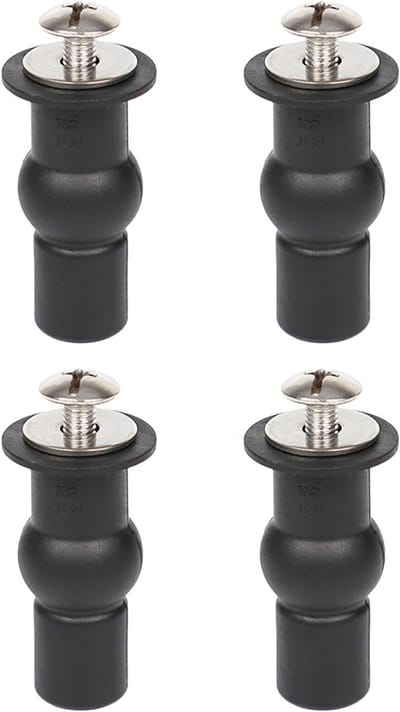 Toiletzitting Accessoires Set met Uitbreidingsschroeven en Bevestigingsmaterialen voor Badkamer, Vervangingsset voor Toiletzittingen en Scharnierbeugels (Zwart)