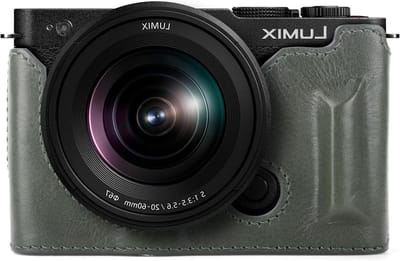 Genuine Leather Beschermhoes voor Panasonic Lumix DC-S9 Camera - Open Onderkant, Handvat, Groene Camera Tas voor Systeemcamera