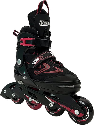 Verstelbare Inline Skates voor Kinderen en Jongeren - Robuust, Zwart/Rood met Rem