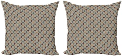 ABAKUHAUS Geometrisch Kussenbezug – Set 2x40x40 cm – Dubbelzijdig Druck – Multicolor