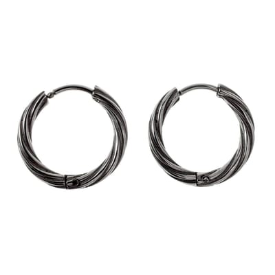 ∅17mm Oorringen Unisex - Gepolijst RVS - Gedraaide Oorringen - Oorbellen Dames - Heren