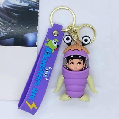 Nouveau Créatif Dessin Animé Monstre Compagnie Électrique Porte-clés Sac Porte-clés Voiture Accessoires Vente en Gros Kawaii Mignon Cadeaux Personnalisés Y2k blue