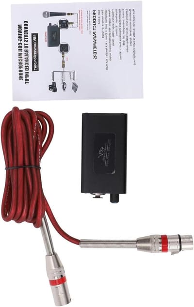 Microfoonversterker - Inline Booster - Audio Opnames - Instelbare Versterking - Compact Metaal - Zilver