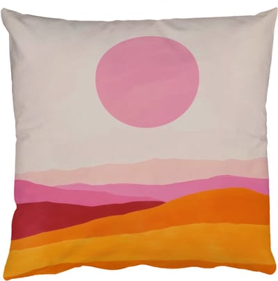 Sierkussens - Kussentjes Woonkamer - 50x50 cm - Heuvels - Oranje - Zon - Abstract