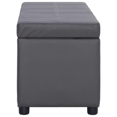 vidaXL - Bankje - met - opbergvak - 116 - cm - kunstleer - grijs