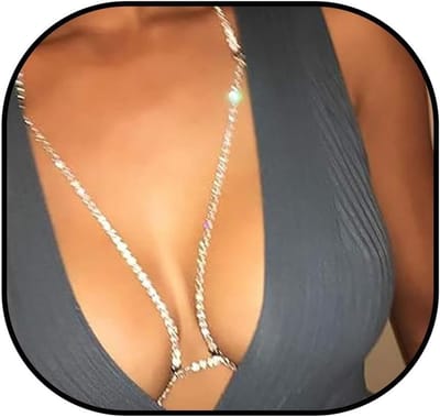Sparkly Crystal Body Chain met Zilver Rhinestones - Sexy Bikini en Nachtclub Accessoires voor Vrouwen en Meisjes, Perfect voor Feestjes en Festivals