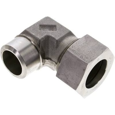38S & 44mm RVS L-Vorm Snijringkoppeling Lasverbinding 315bar ISO 8434-1