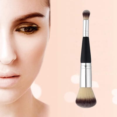 2-in-1 Dubbele Make-up Borstel voor Poeder en Blusher - Essentiële Tool voor Professionele Make-up en Cosmetica