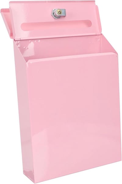 Wandbrievenbus - Brievenbus met slot - Post veilig bewaren - Duurzaam ijzeren ontwerp - 22x30x6 cm - Roze