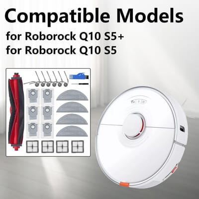 Dailygoods- Accessoiresset 21-delig - Voor Roborock Q10 S5+ - 1 Hoofdborstel - 4 HEPA-filters - 6 Stofzuigerzakken - 6 Zijborstels - Stofzuigeraccessoires