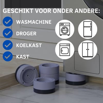 Schokdempers wasmachine - Vermindert geluidsoverlast - Eenvoudig te installeren