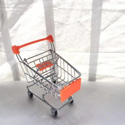 Mini supermarkt winkelwagentje kinderspeelgoed kan kleine ornamenten kleine snacks opbergen 11x8.5x12cm