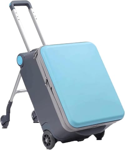 Reiskoffer Bagage - Cabine Koffer - Reizen Zonder Zorgen - Kan Zitten En Rijden - 20 inch - Blauw