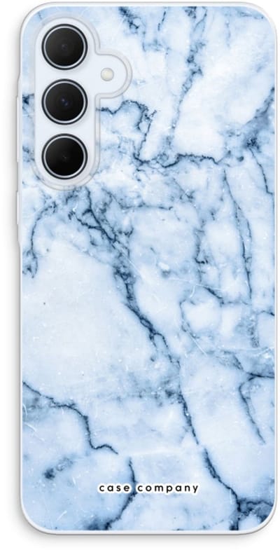 Case Company® - Hoesje geschikt voor Samsung Galaxy A35 hoesje - Blauw marmer - Soft Cover Telefoonhoesje - Bescherming aan alle Kanten en Schermrand