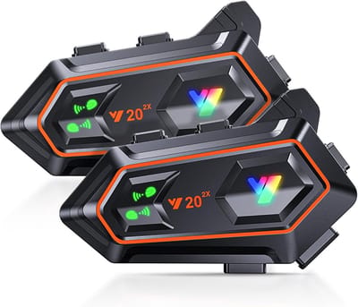 Motorhelm Intercom Systeem Met Ruisonderdrukking voor 2 Personen - 1000m Bereik