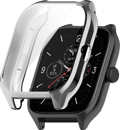 Beschermende watch case - hoesje - geschikt voor Amazfit GTS 4 - zilver