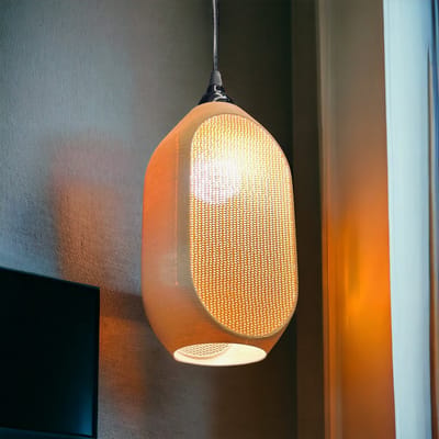 LUMERA™ Geweven Mesh Hanglamp – Moderne Design Hanglamp – 3D Geprinte Hanglamp – Warm Wit Sfeerverlichting – Inclusief LED Lamp