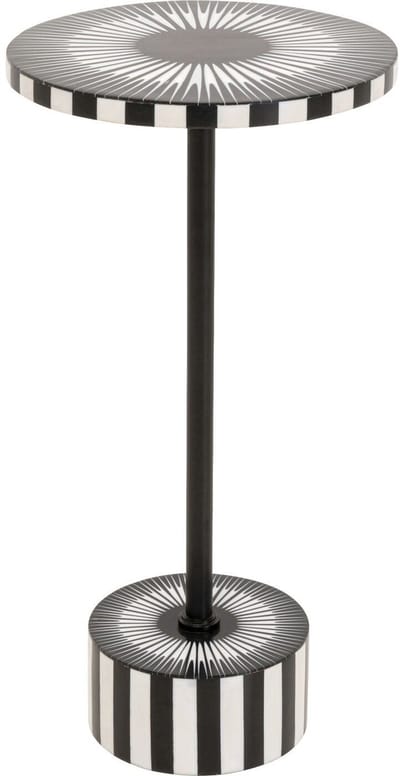 Bijzettafel Iris Ø25cm zwart en wit Kare Design
