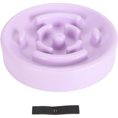Langzame voederbak hond interactieve puzzel langzaam voeren huisdierbak voorkomt verstikking hondenschaaltjes voor middelgrote L(for 6.5-9kg) paars