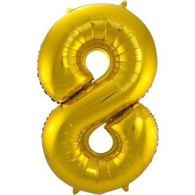 Folat - Folieballon Cijfer 8 Goud - 86 cm