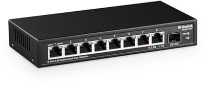 8-poorts 2.5Gigabit Ethernet Switch met 10G SFP-slot en Fanless ontwerp