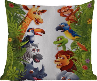 Tuinkussen - Jungle - Dieren - Jongens - Meisjes - Giraf - Olifant - Kids - 40x40 cm - Weerbestendig