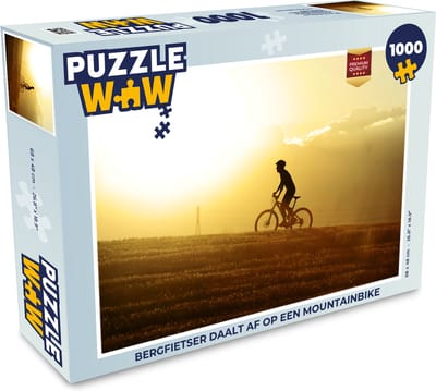 Puzzel Bergfietser daalt af op een mountainbike - Legpuzzel - Puzzel 1000 stukjes volwassenen