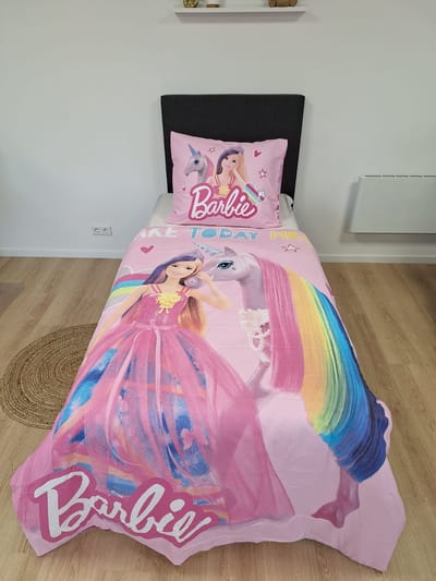 Barbie dekbedovertrek Eenhoorn - microvezel polyester - eenpersoons (140x200 + 60x70 cm)