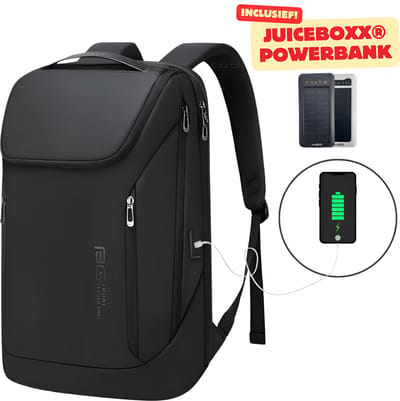 CarryQuest® - Laptoptas - Incl. JuiceBoxx® Powerbank - USB-uitgang -17 inch - Laptop Rugzak - Reizen - Business - School - Waterdicht - Backpacks