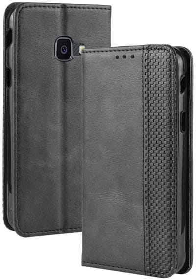Coverup Hoesje - Geschikt voor Samsung Galaxy Xcover 4 / 4s Hoesje - Coverup Vintage Style Book Case - Zwart