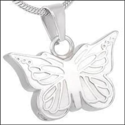 Aramat Jewels | Gedenkhangers | RVS Vlinder Ashanger Diverse Kleuren - Crematie Hanger Gedenksieraad | Zilverkleur geoxideerd-2x2,2cm | |20mm | Staal | Volwassenen | Verkleurd niet