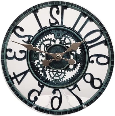 Wandklok - Stille klok - Buiten decoreren - Waterdicht design - 30 cm - Zwart