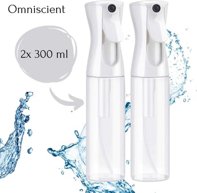 Plantenspuit - Spray bottle - Duo pack - Sprayflacon - Mist spray bottle - 300ml - Zwart | Wit | Transparant - Waterverstuiver