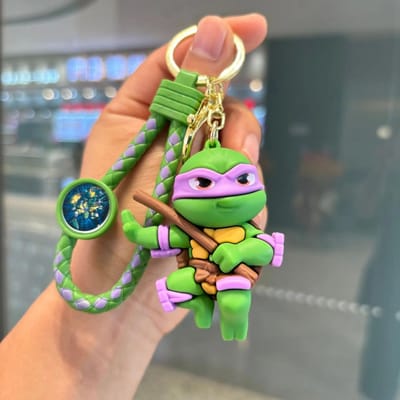 Porte-clés Tortues Ninja Mutantes Adolescentes Raphael Donatello Modèle Dessin Animé Pendentif Porte-clés Sac à Clés de Voiture Ornement Cadeau pour Fans green