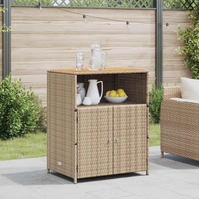 vidaXL - Kast - met - plank - Beige - 70 - x - 50 - x - 87 - cm - Polyester - en - Roly - Ratten