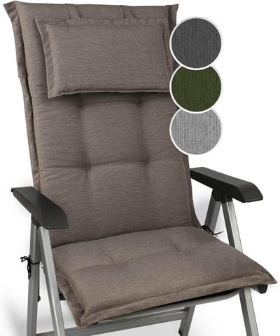 Tuinkussen Rugleuning 120x52cm Dikke Comfortabele Buitenstoelkussen Taupe