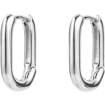 S925 Stamp Silver Color Geometric Oval Hoop Earring Prevent Allergy Small Gold Color Earrings for Women Jewelry Gifts argenté